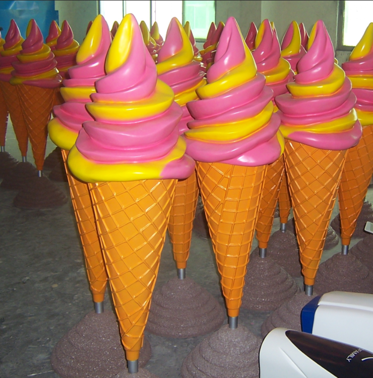 Fiberglass Ice Cream Cone Sculpture Realistic Food Prop-OVERSCALE ART