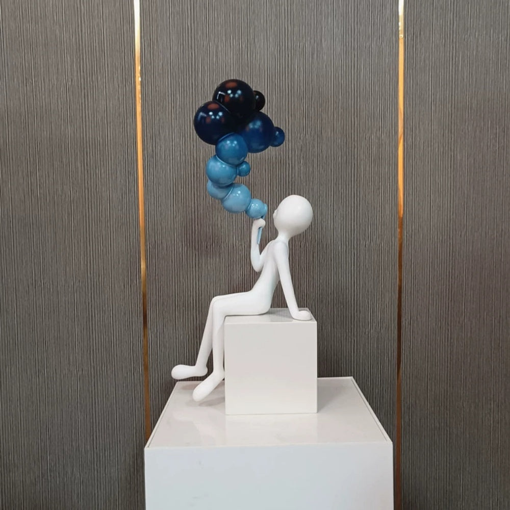 Fiberglass Statue Mirror Iridescent Bubble Figure Sculpture-OVERSCALE ART