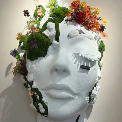 Foam Giant Female Face Head Sculpture for Bar Decor