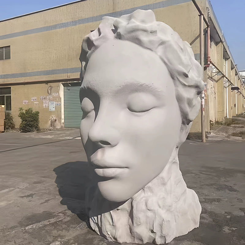 Foam Giant Female Face Head Sculpture for Bar Decor