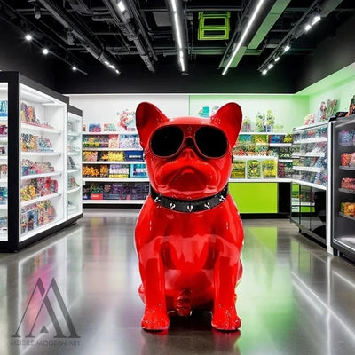 French Bulldog Sculpture With Sunglasses in Fiberglass
