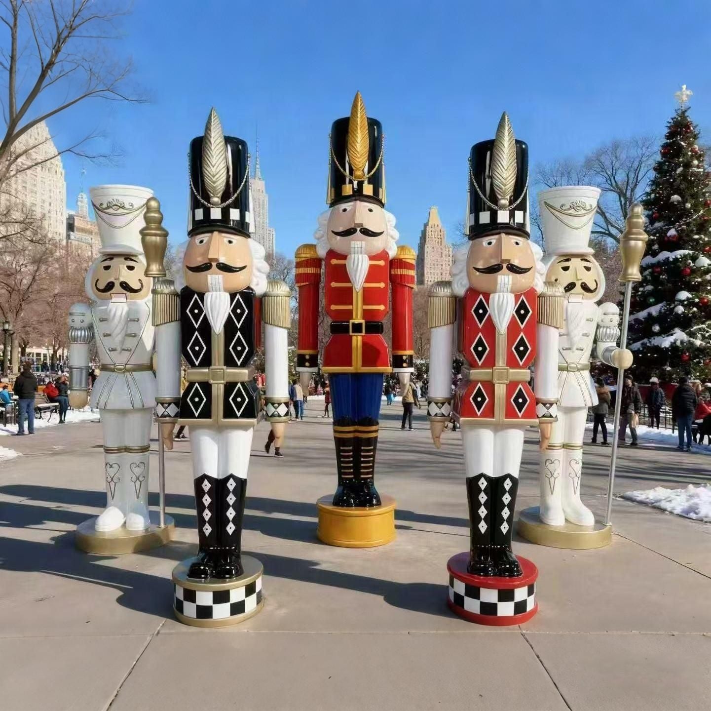 Giant Nutcracker Soldier Figure Statue for Mall Entrance