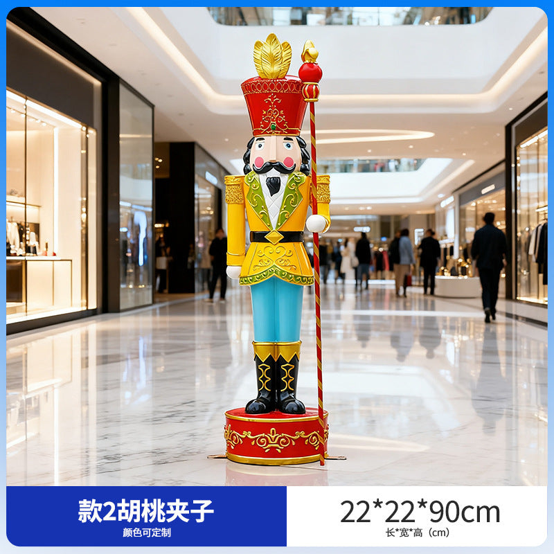 Giant Nutcracker Soldier Figure Statue for Mall Entrance