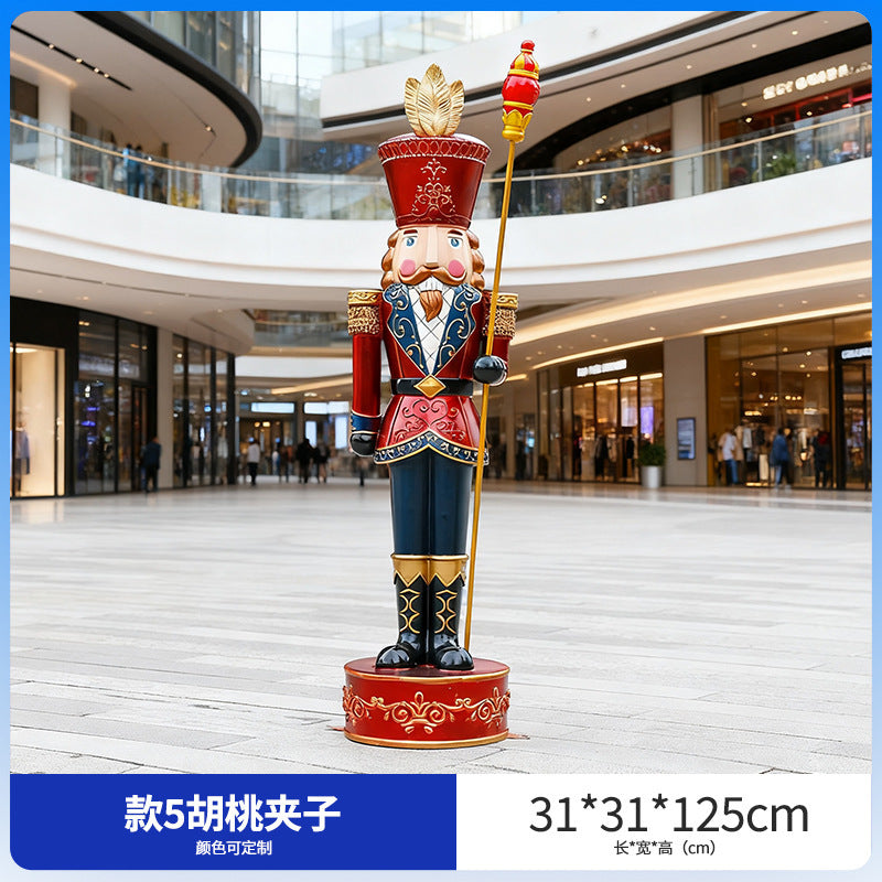 Giant Nutcracker Soldier Figure Statue for Mall Entrance