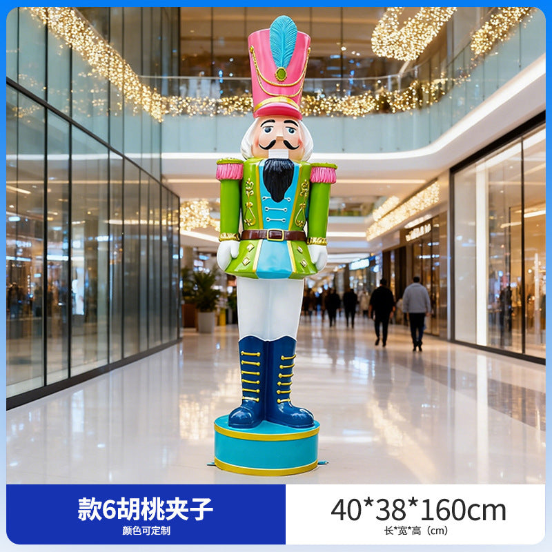 Giant Nutcracker Soldier Figure Statue for Mall Entrance