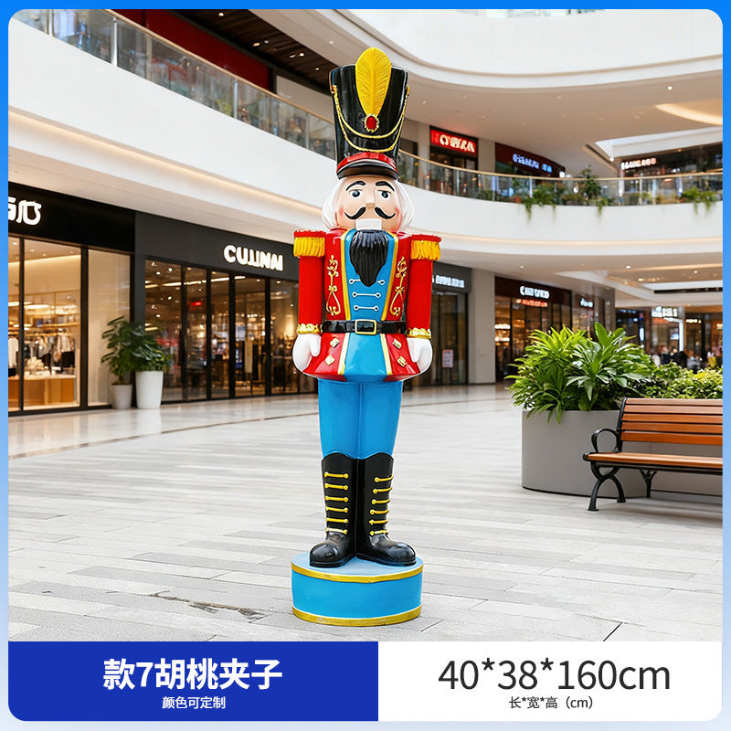 Giant Nutcracker Soldier Figure Statue for Mall Entrance