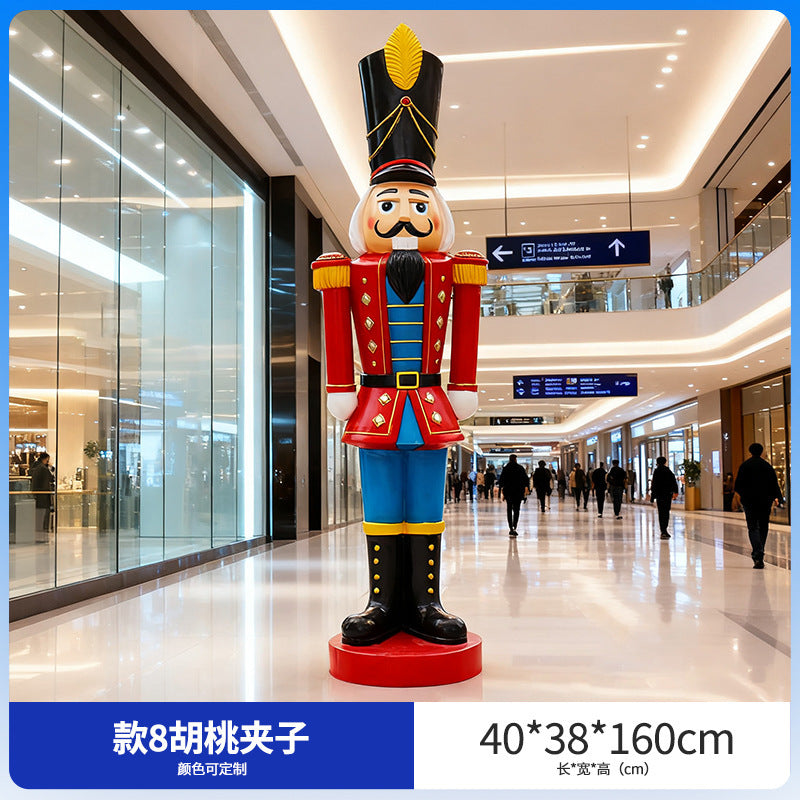 Giant Nutcracker Soldier Figure Statue for Mall Entrance