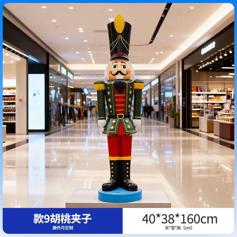 Giant Nutcracker Soldier Figure Statue for Mall Entrance