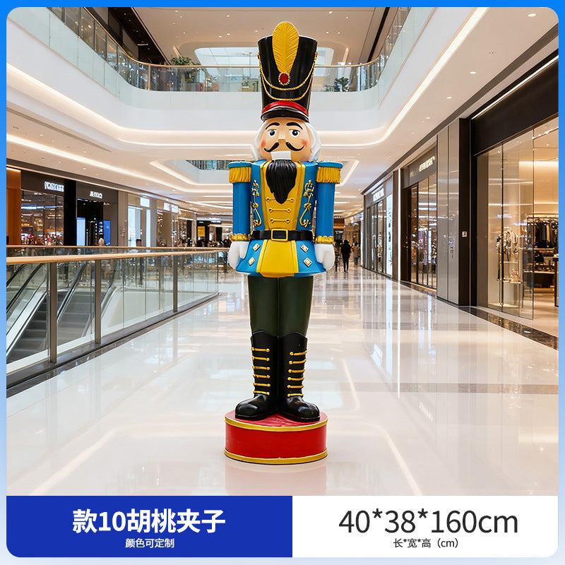 Giant Nutcracker Soldier Figure Statue for Mall Entrance