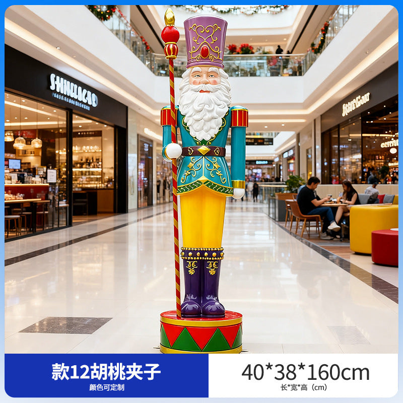 Giant Nutcracker Soldier Figure Statue for Mall Entrance