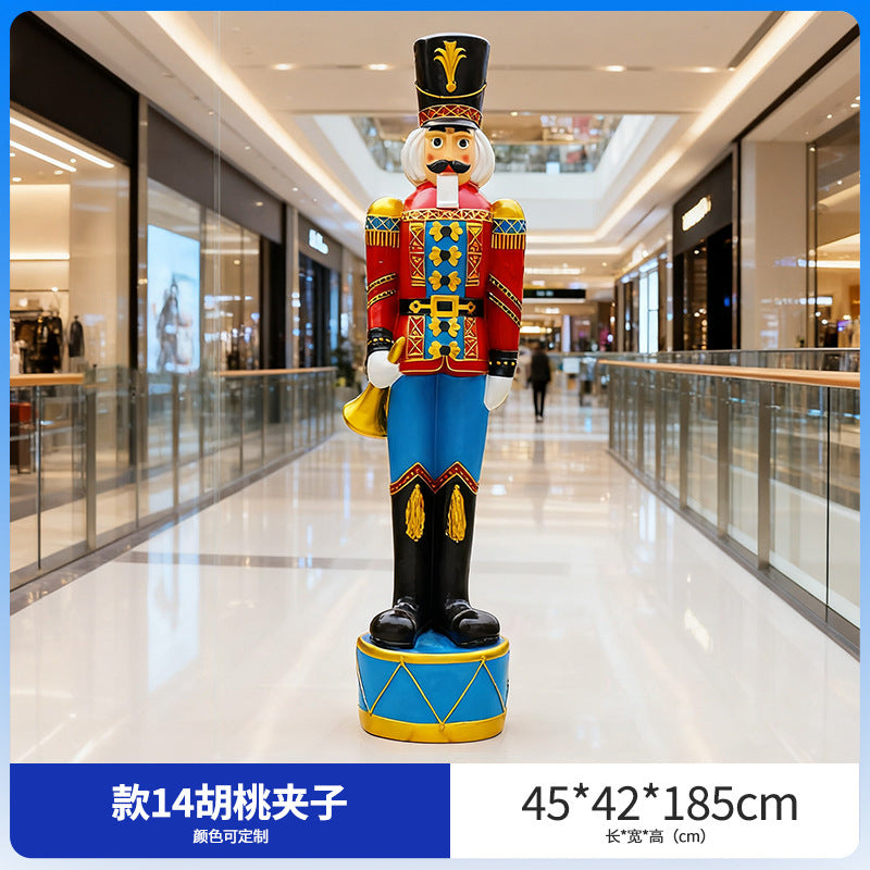 Giant Nutcracker Soldier Figure Statue for Mall Entrance