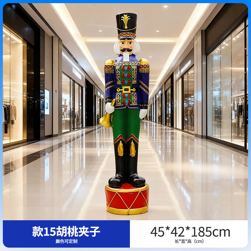 Giant Nutcracker Soldier Figure Statue for Mall Entrance