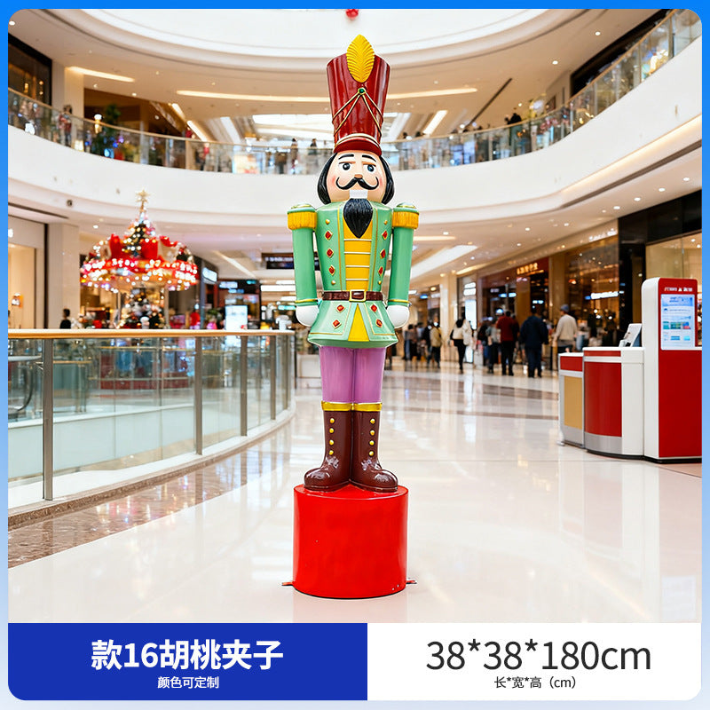 Giant Nutcracker Soldier Figure Statue for Mall Entrance