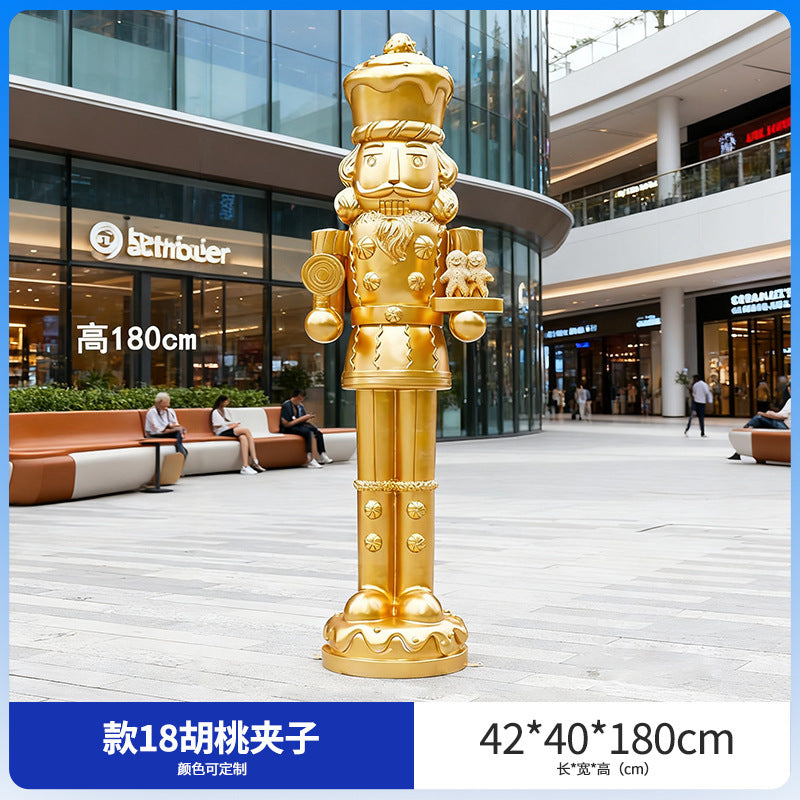 Giant Nutcracker Soldier Figure Statue for Mall Entrance