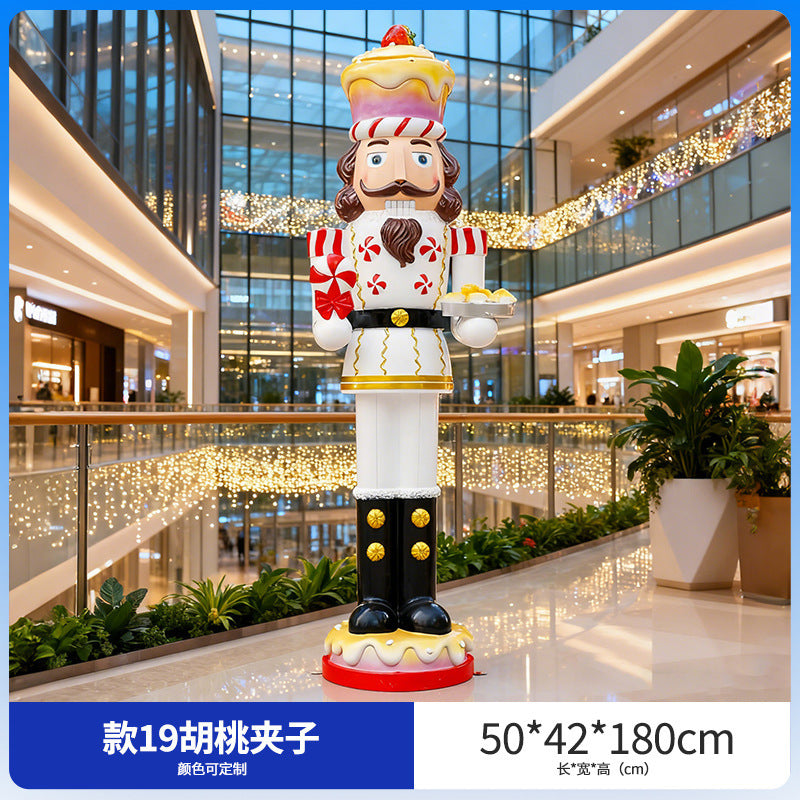Giant Nutcracker Soldier Figure Statue for Mall Entrance