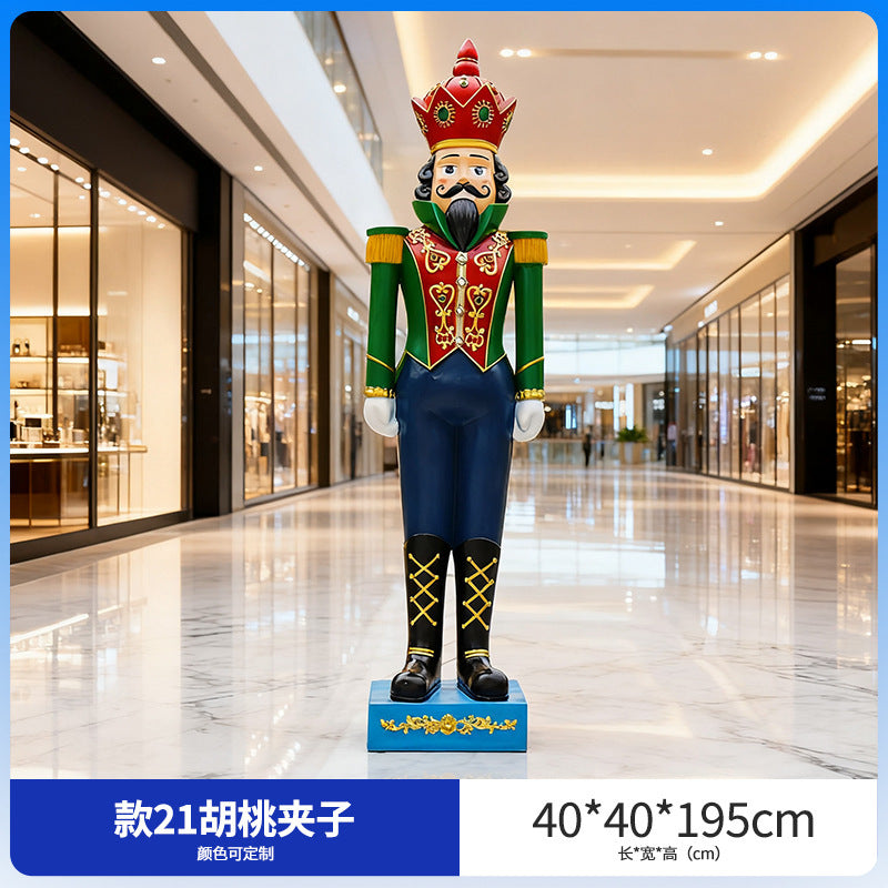 Giant Nutcracker Soldier Figure Statue for Mall Entrance
