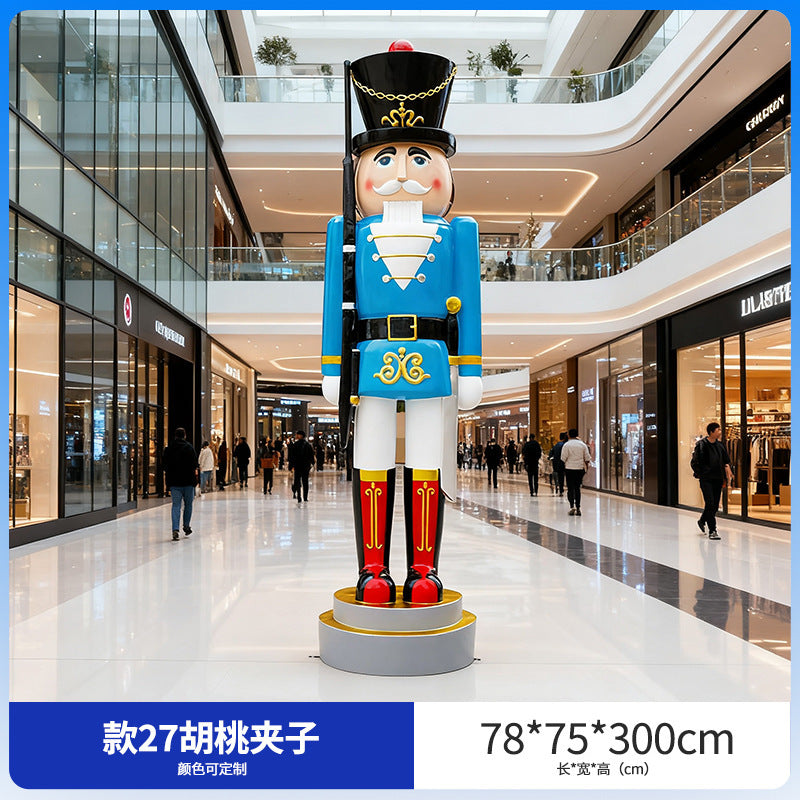 Giant Nutcracker Soldier Figure Statue for Mall Entrance