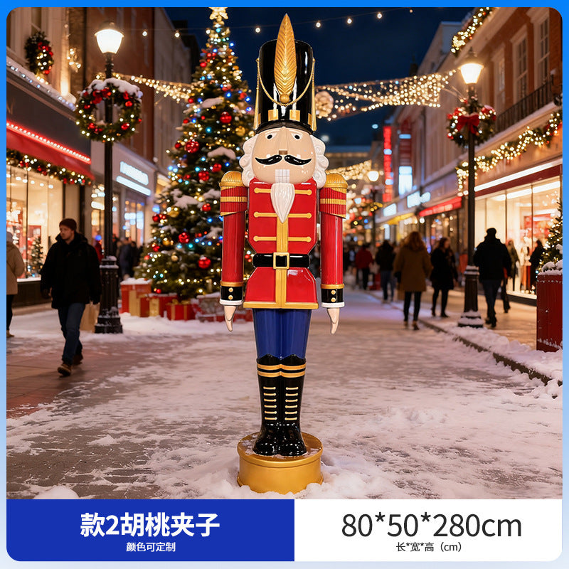 Giant Nutcracker Soldier Figure Statue for Mall Entrance