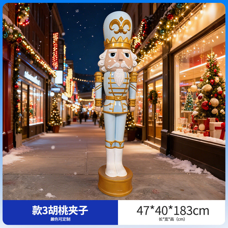 Giant Nutcracker Soldier Figure Statue for Mall Entrance