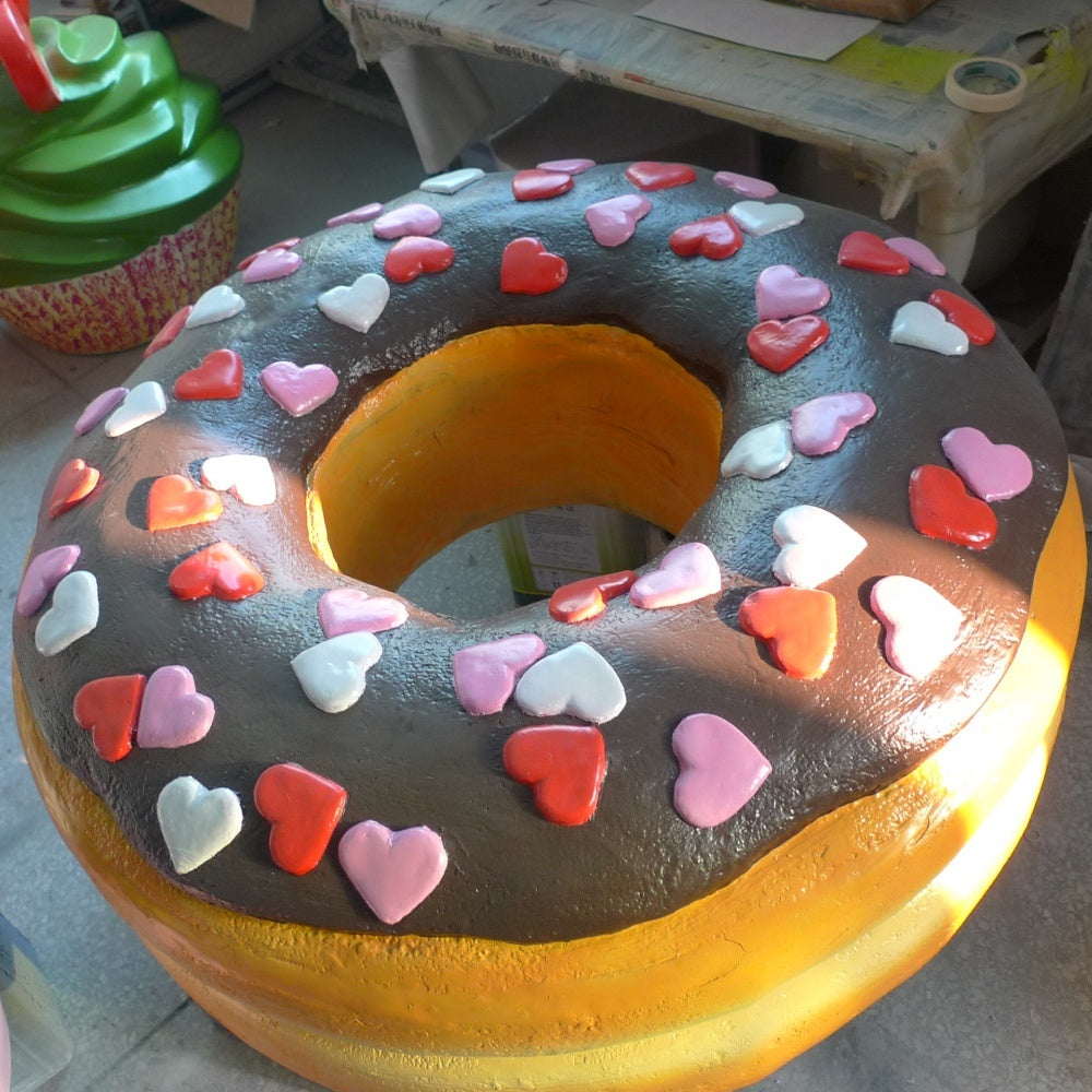 Glossy Fiberglass Donut Sculpture for Playgrounds and Playrooms-OVERSCALE ART