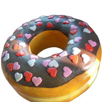 Glossy Fiberglass Donut Floor Sculpture