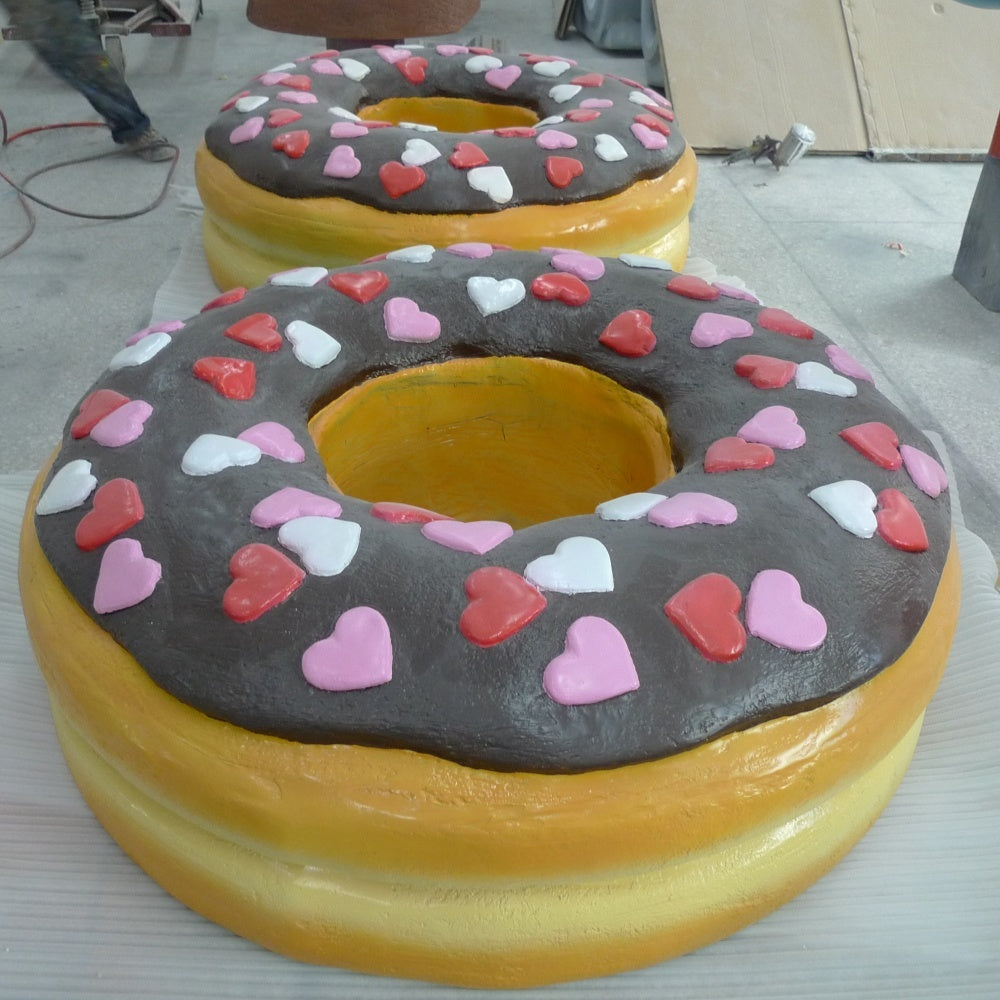 Glossy Fiberglass Donut Sculpture for Playgrounds and Playrooms-OVERSCALE ART