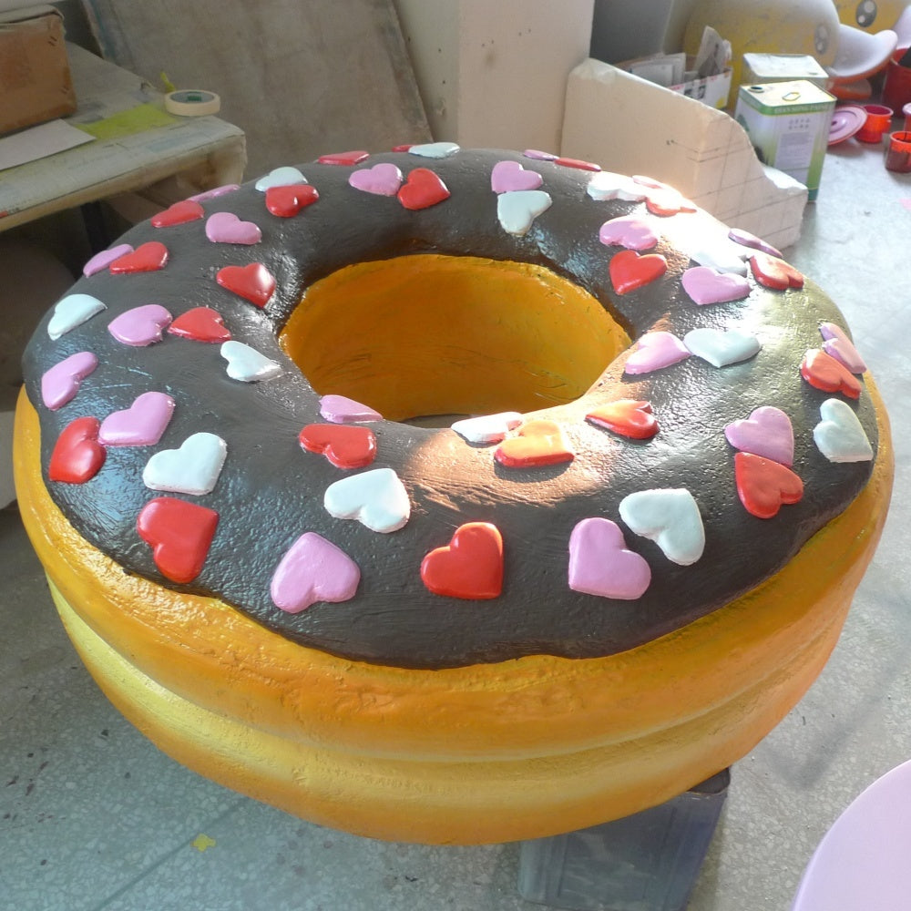 Glossy Fiberglass Donut Sculpture for Playgrounds and Playrooms-OVERSCALE ART