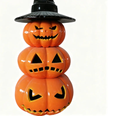 Gothic Witch Hat Pumpkin Stacked Floor Sculpture-OVERSCALE ART