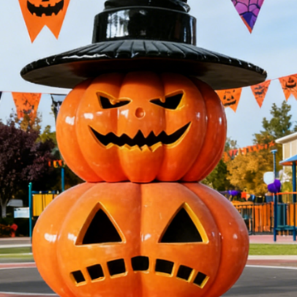 Gothic Witch Hat Pumpkin Stacked Floor Sculpture-OVERSCALE ART