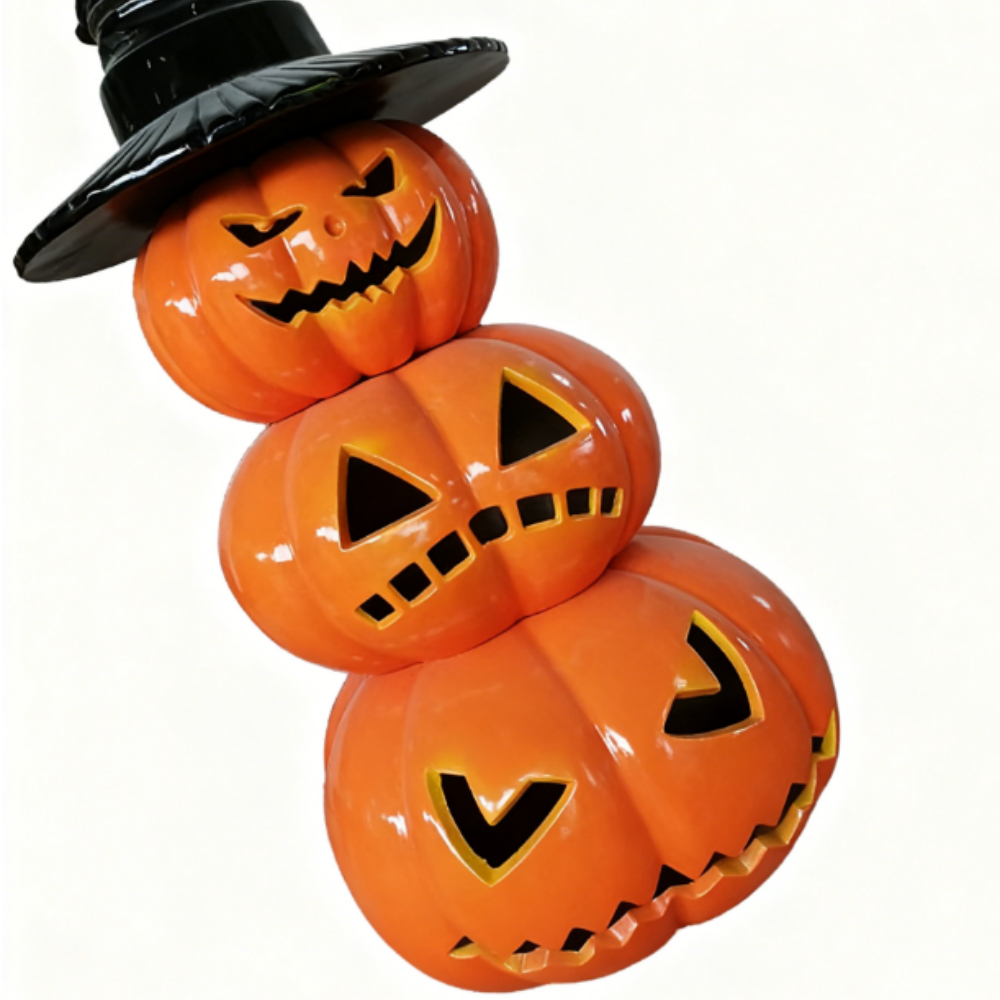 Gothic Witch Hat Pumpkin Stacked Floor Sculpture-OVERSCALE ART