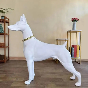 Hand Drawn Doberman Inu Resin Sculpture Dog Statue