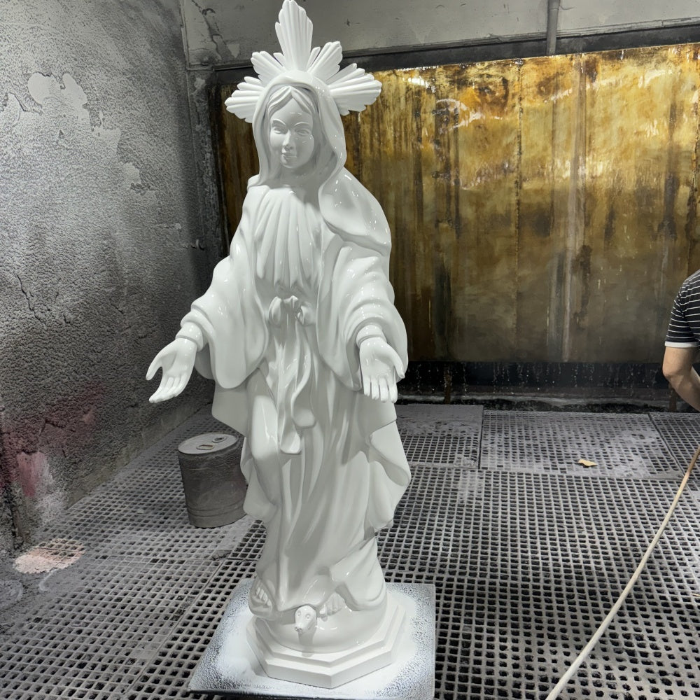 Handcrafted Virgin Mary FRP Statue Sacred Religious Sculpture