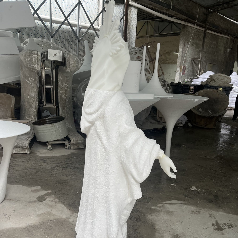 Handcrafted Virgin Mary FRP Statue Sacred Religious Sculpture