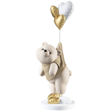 Handmade Cute Resin Balloon Polar Bear Floor Sculpture