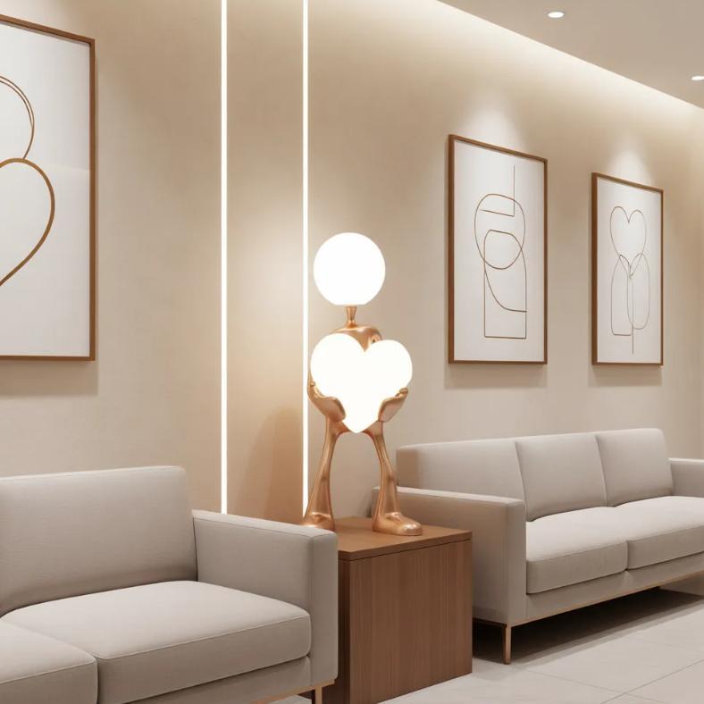 Heart Form Art Sculpture Lamp Sculptural LED Light