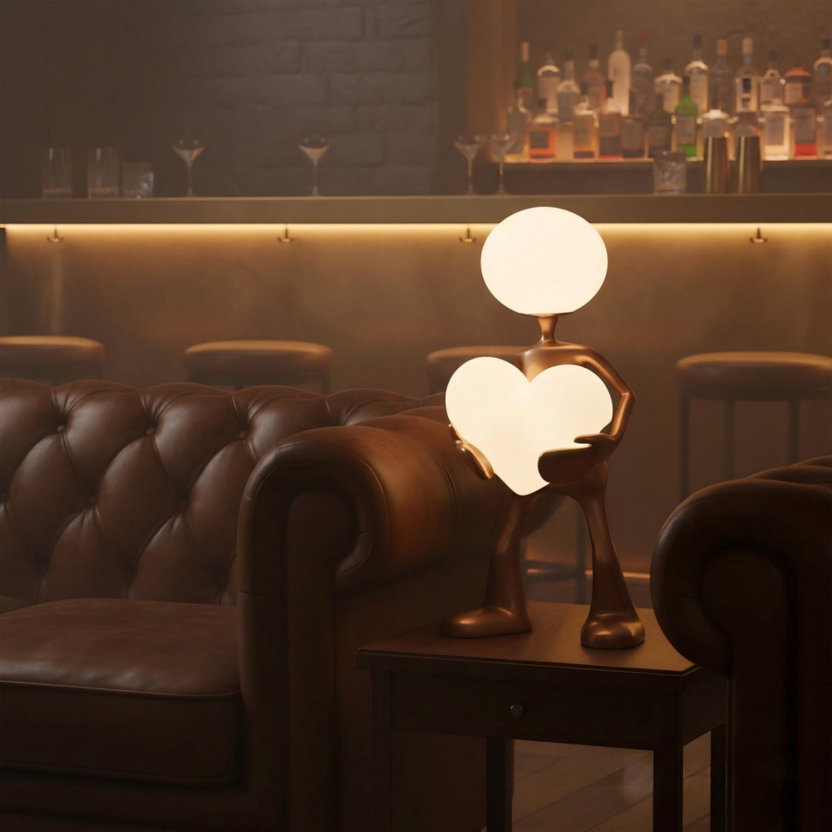Heart Form Art Sculpture Lamp Sculptural LED Light