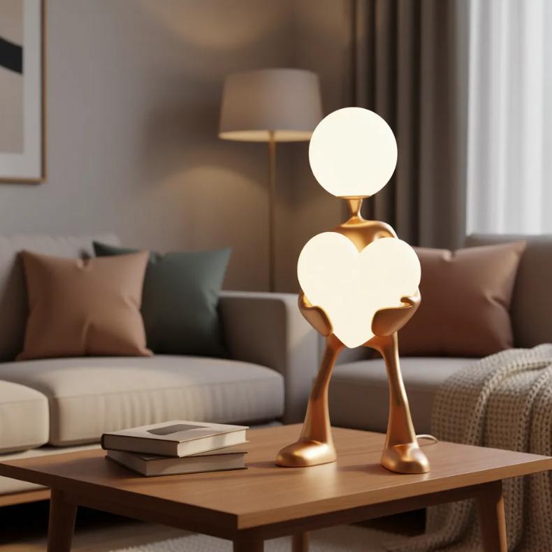 Heart Form Art Sculpture Lamp Sculptural LED Light