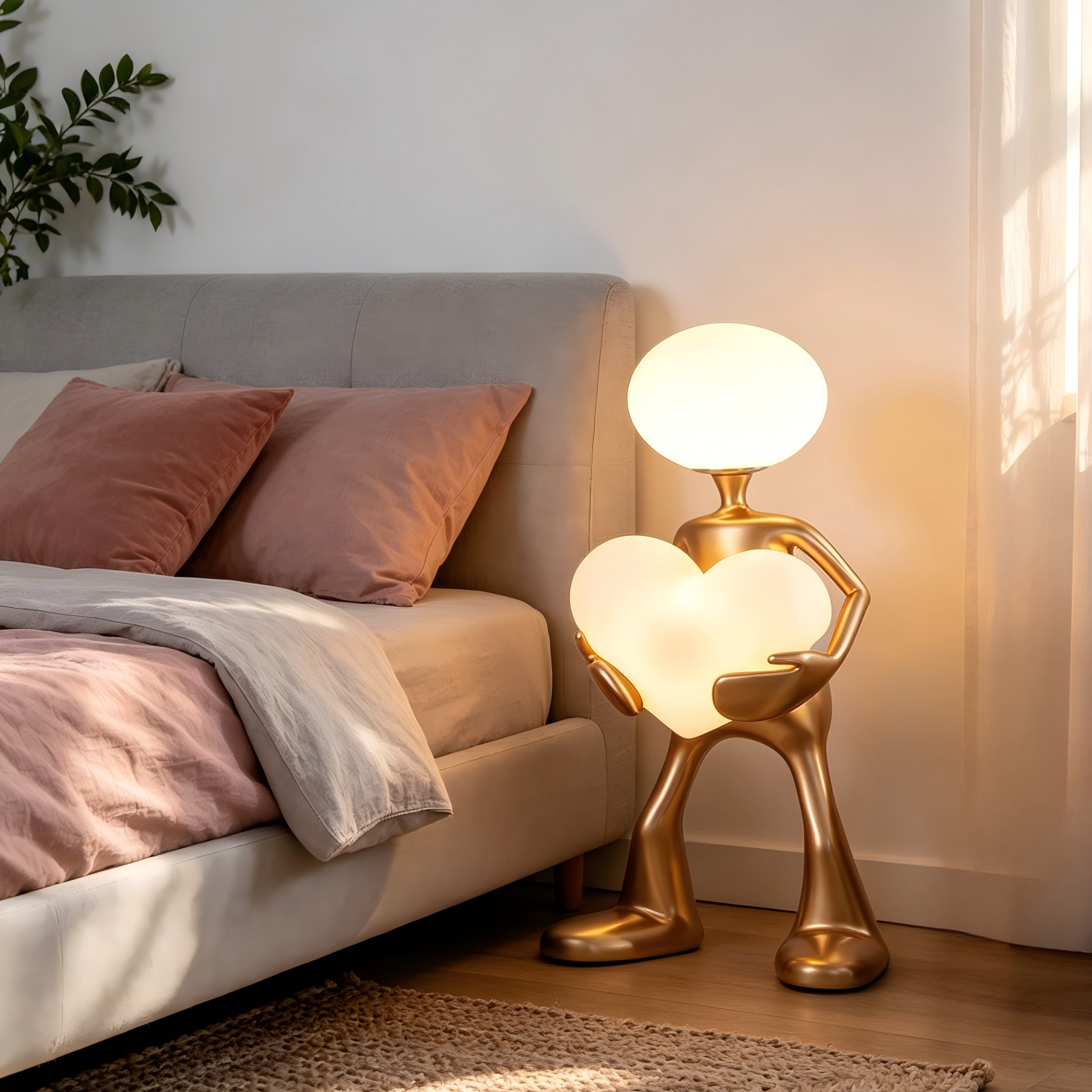 Heart Form Art Sculpture Lamp Sculptural LED Light
