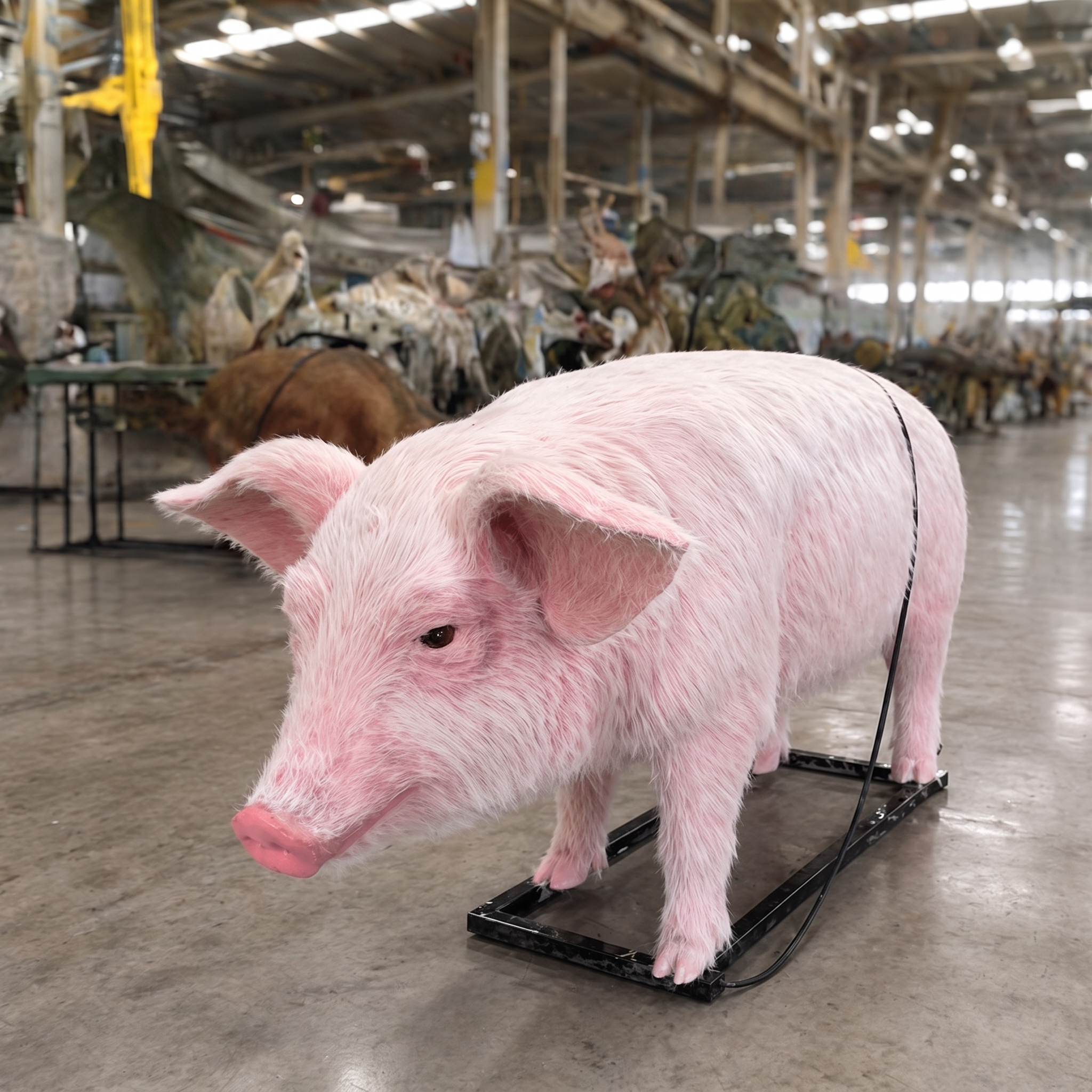 Large Simulated Pig Sculpture for Garden and Display