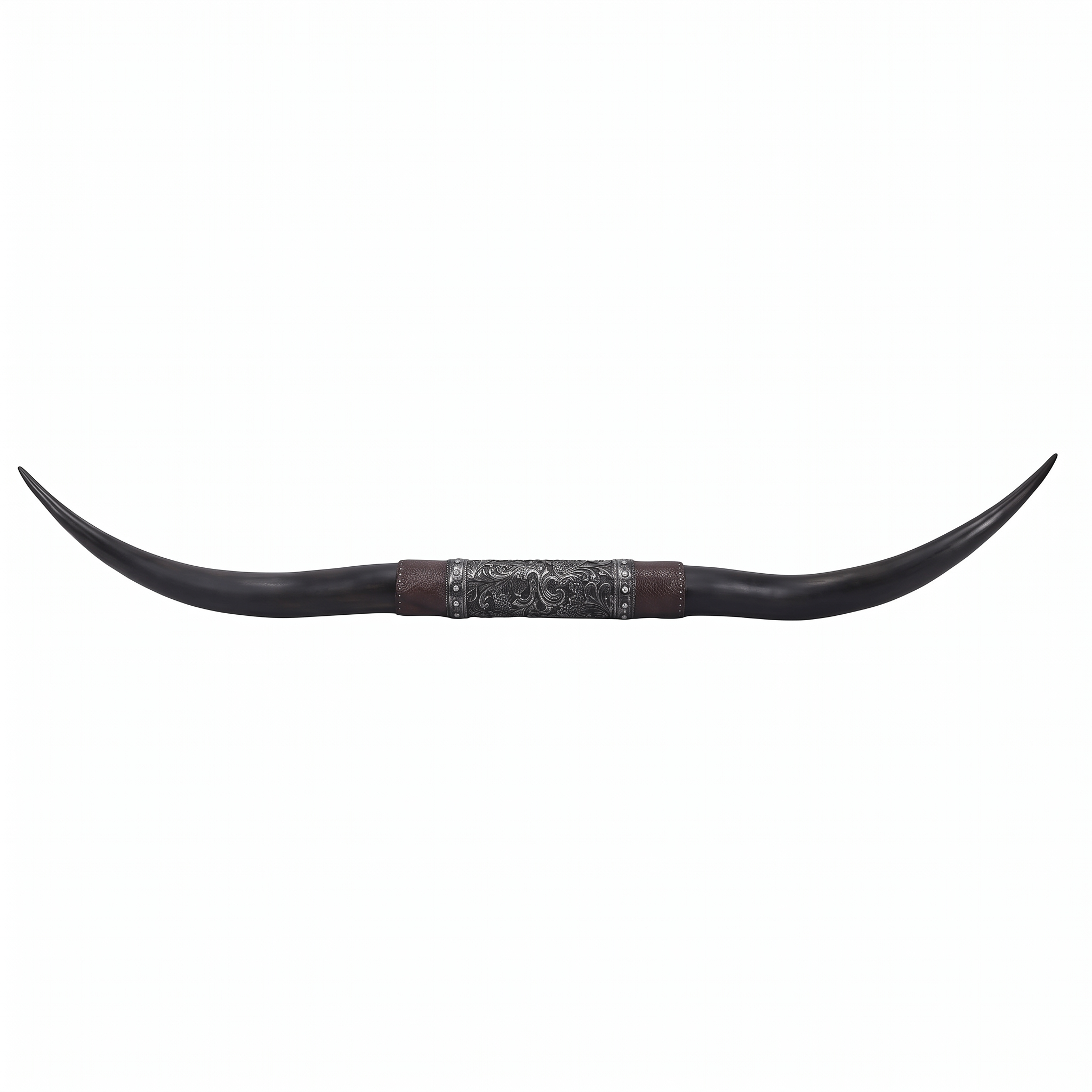 Extra Large Longhorn Skull Wall Sculpture in Black Finish
