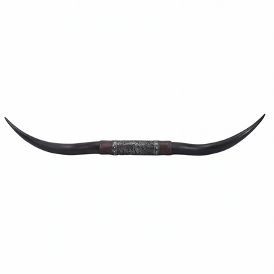Extra Large Longhorn Skull Wall Sculpture in Black Finish