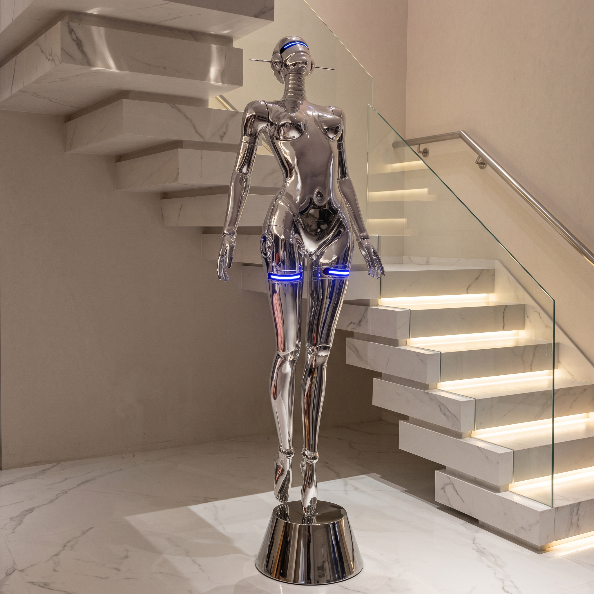 Science Fiction Robot Fiberglass Floor Sculpture for Interiors