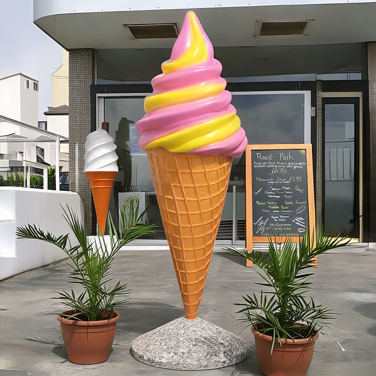 Fiberglass Ice Cream Cone Sculpture Realistic Food Prop-OVERSCALE ART