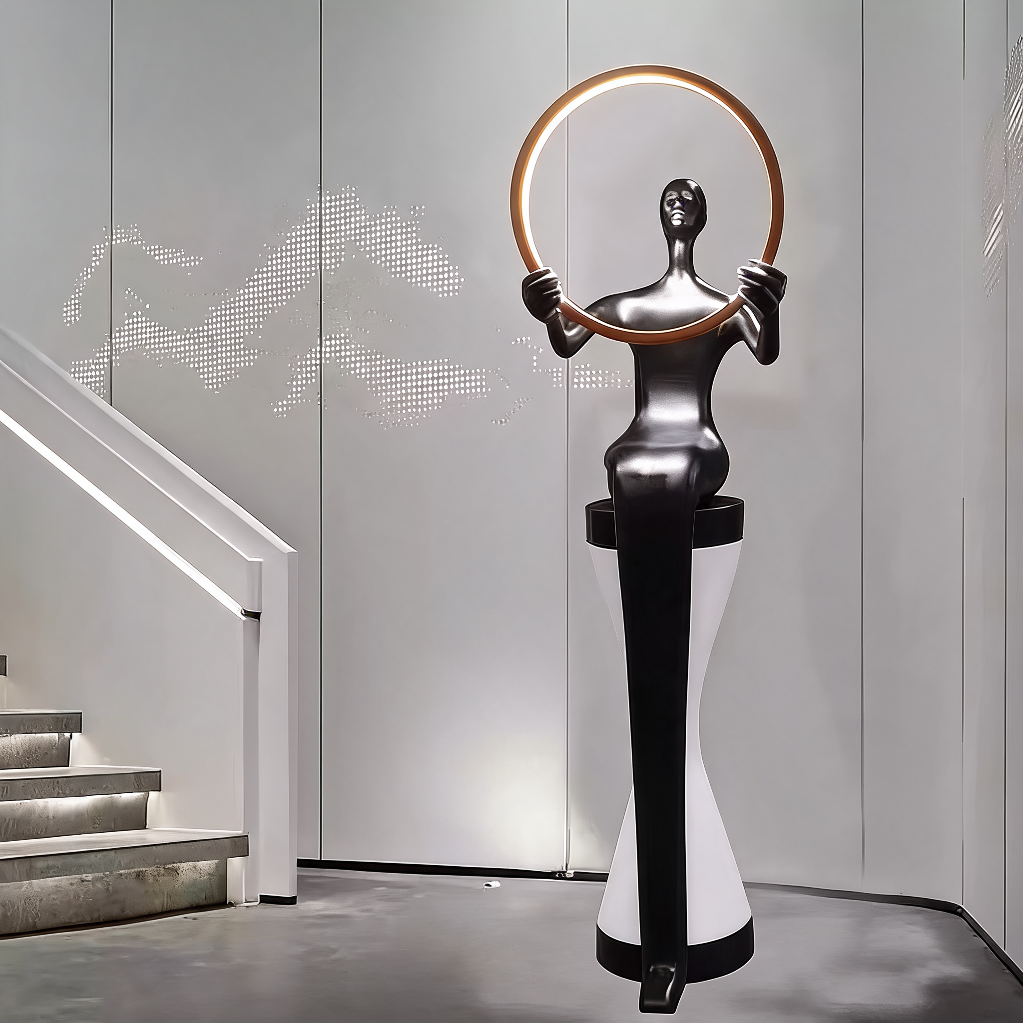 Modern Abstract Figure Sculpture Decorative Lamp Floor Light-OVERSCALE ART