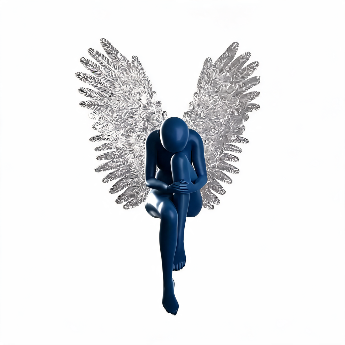 Translucent Wing Angel Sculpture Modern Artistic Fiberglass Figure-OVERSCALE ART