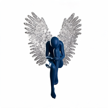 Translucent Wing Angel Sculpture Modern Artistic Fiberglass Figure-OVERSCALE ART