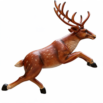 Running Stag Sculpture in Fiberglass for Outdoor Display