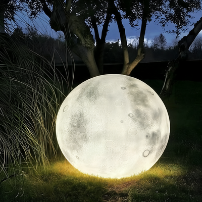 Fiberglass Moon Globe Sculptural Floor Lamp