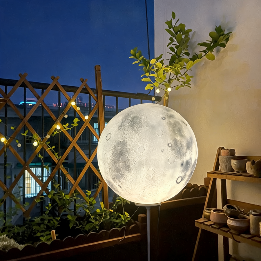 Fiberglass Moon Globe Sculptural Floor Lamp