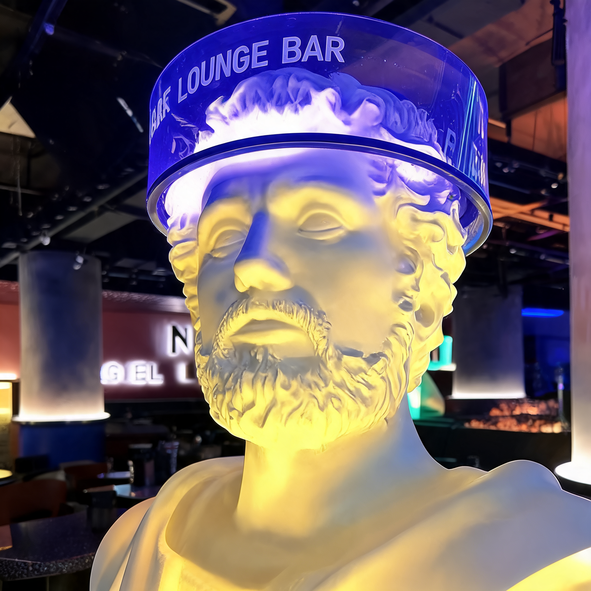 Fiberglass Greek Head Classical Bust with LED Screen